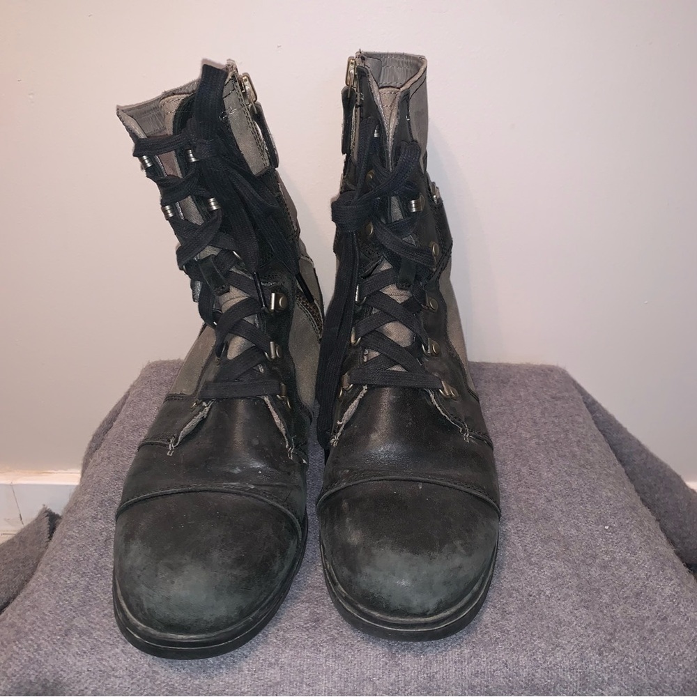Sorel Major Carly Lace-Up Boots Black Grey 10 - Picture 9 of 11